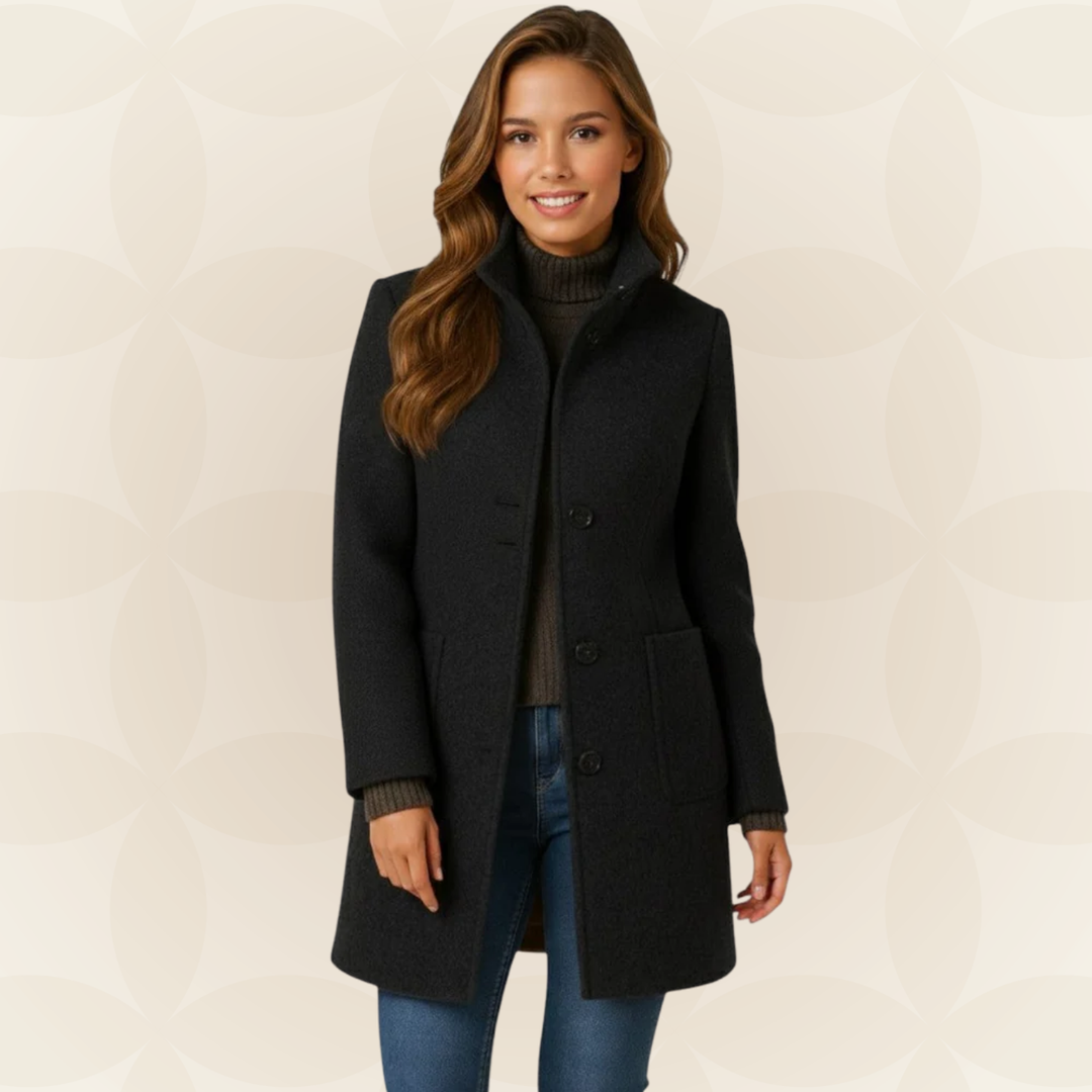 High Collar Button-Front Coat