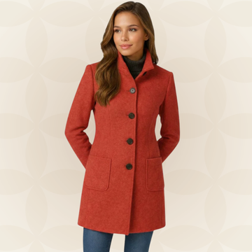 High Collar Button-Front Coat