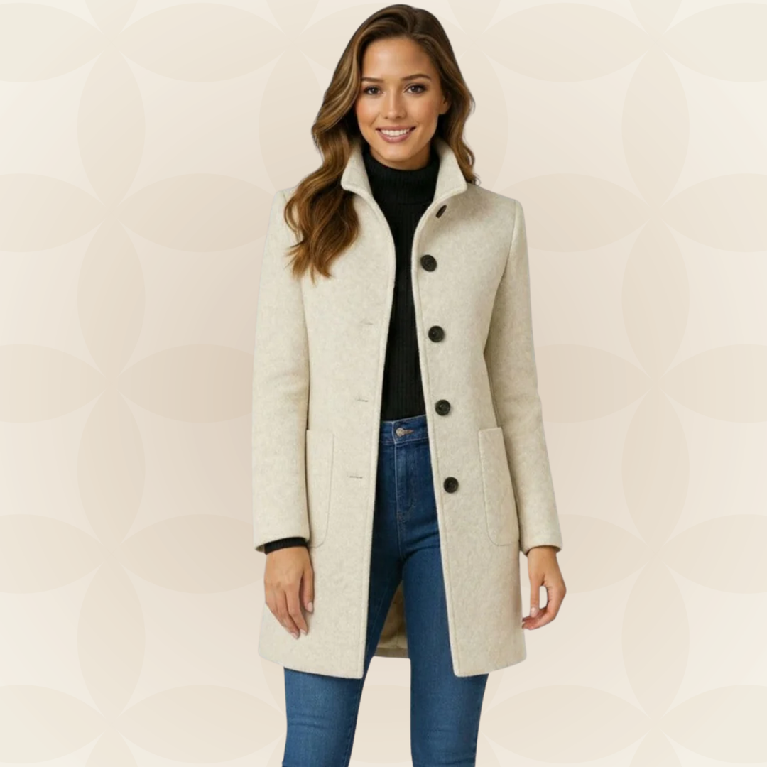 High Collar Button-Front Coat