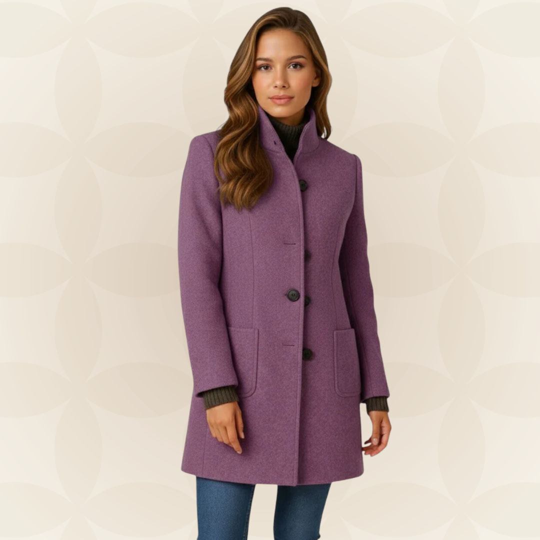 High Collar Button-Front Coat