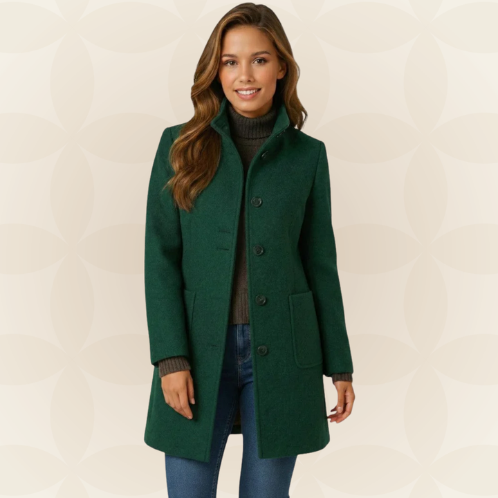 High Collar Button-Front Coat