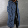 Hooded Cable Knit Longline Coat