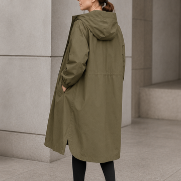 Hooded Longline Button Front Coat