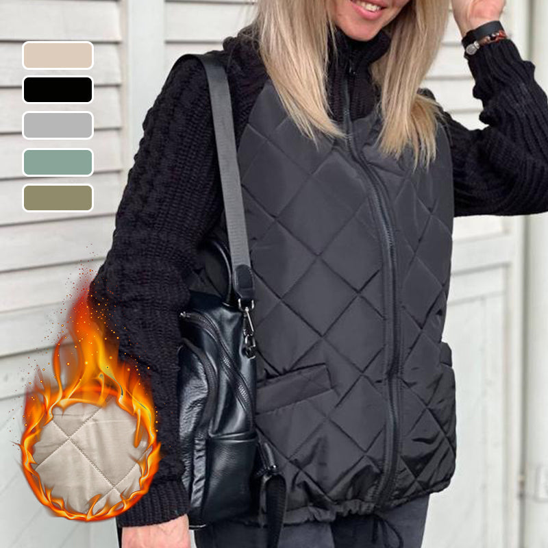 Black knit panel quilted jacket with the five available colour swatches
