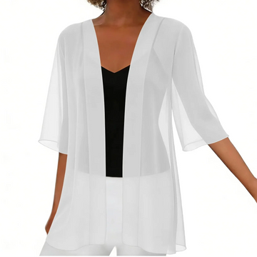 Lightweight Chiffon Open Front Cardigan