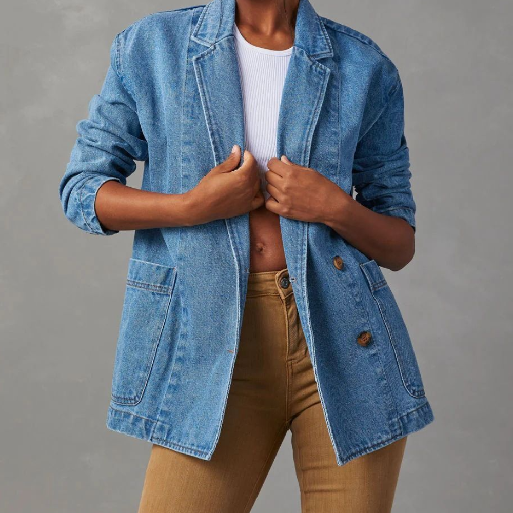 Longline Denim Blazer Jacket