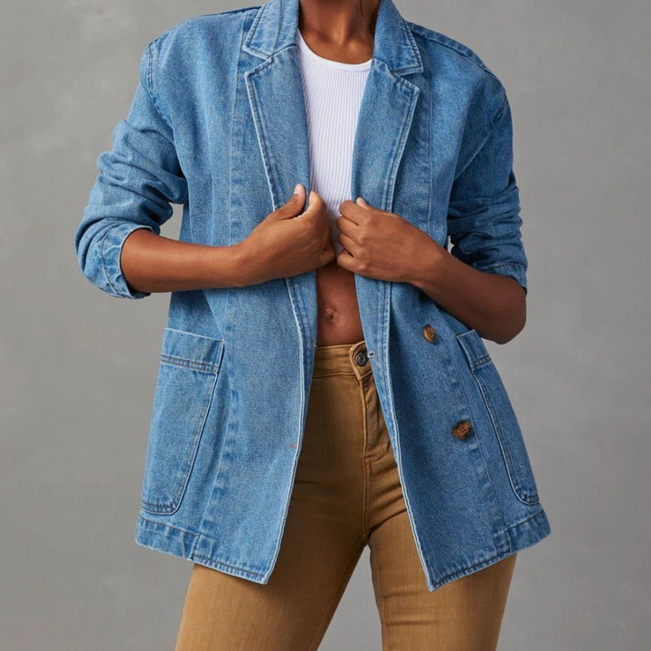 Longline Denim Blazer Jacket