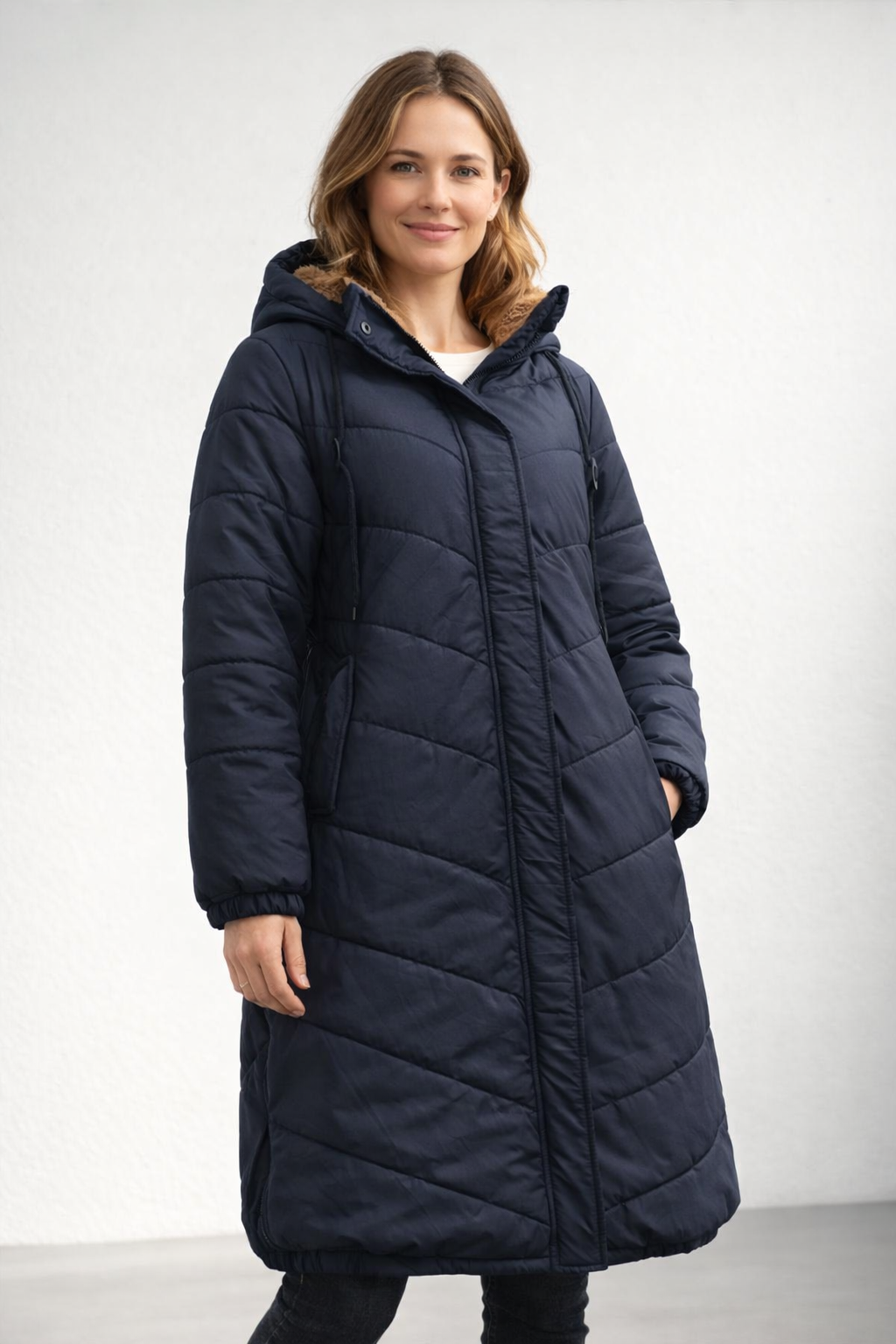 Longline Hooded Quilted Winter Coat