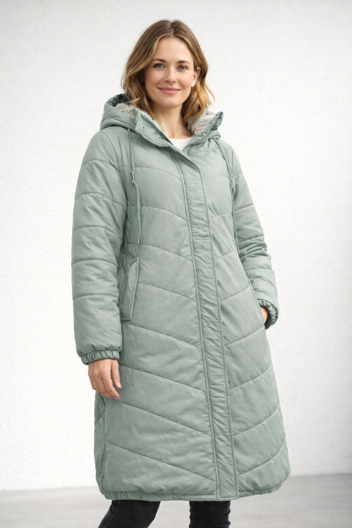 Longline Hooded Quilted Winter Coat