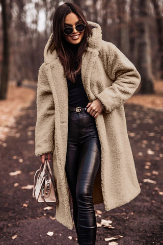 Longline Hooded Teddy Coat