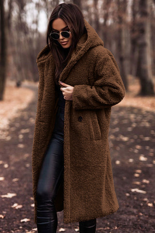 Longline Hooded Teddy Coat