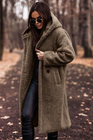Longline Hooded Teddy Coat