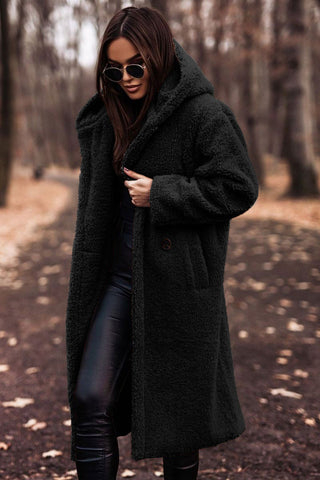 Longline Hooded Teddy Coat