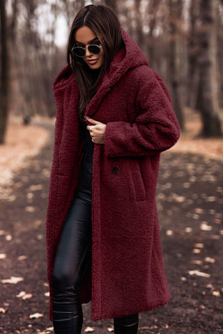 Longline Hooded Teddy Coat