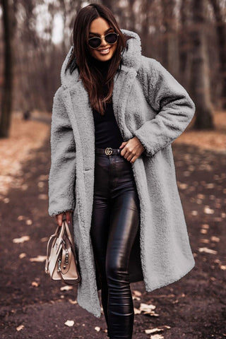 Longline Hooded Teddy Coat