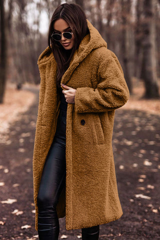 Longline Hooded Teddy Coat