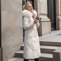 Longline Quilted Puffer Coat with High Collar