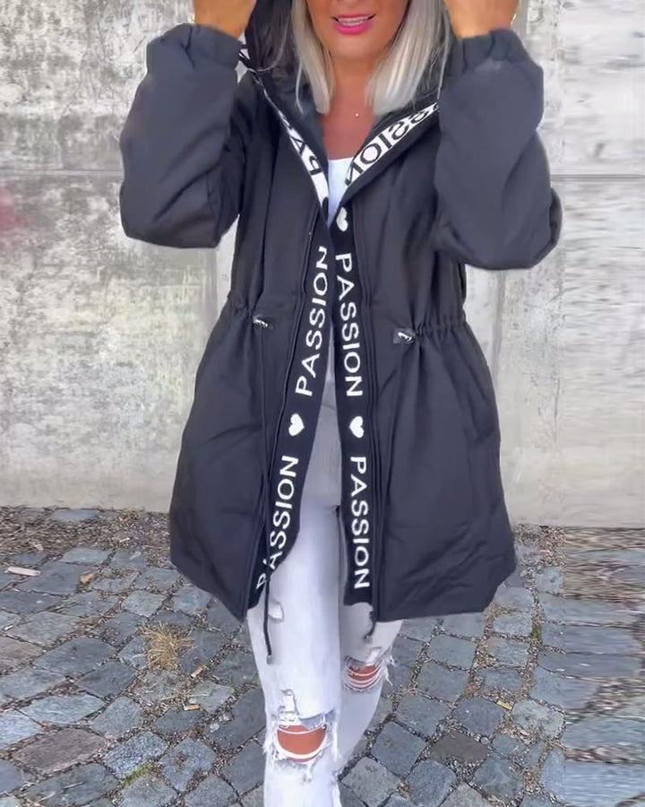 Minimalist Hooded Mid-Length Coat