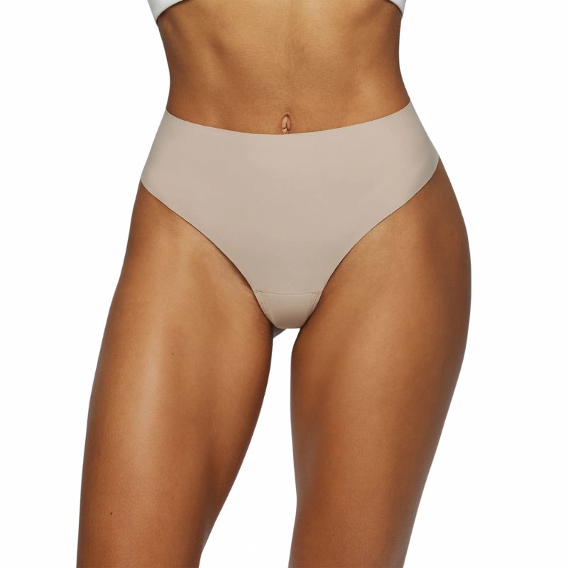 Nude seamless high-cut briefs shown from the front