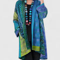 Patchwork Print Longline Kimono Cardigan
