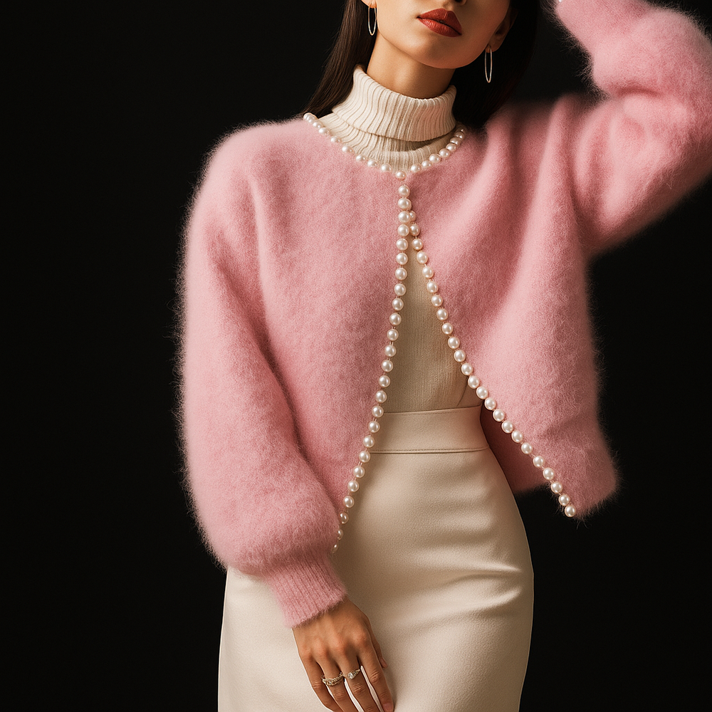 Pearl Embellished Knit Cardigan