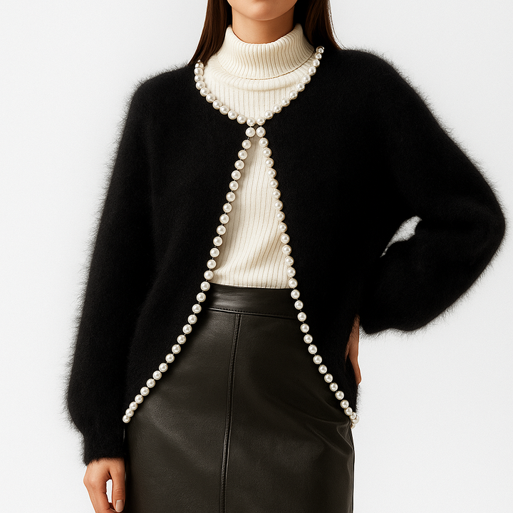 Pearl Embellished Knit Cardigan