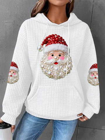 Pearl Santa Waffle Knit Hoodie