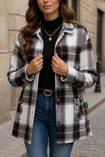 Plaid Relaxed Fit Shirt Jacket