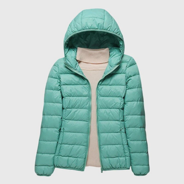 Quilted Puffer Jacket with Hood or Stand Collar