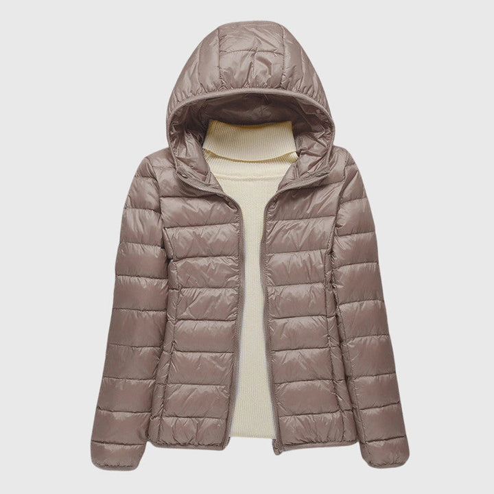 Quilted Puffer Jacket with Hood or Stand Collar