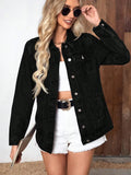 Relaxed Button-Front Denim Jacket