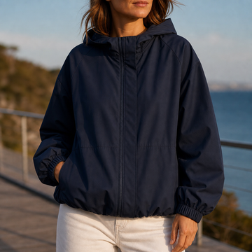 Sculpted Balloon Hem Windbreaker