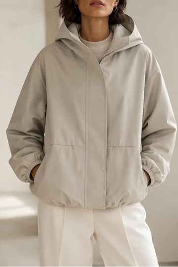 Sculpted Balloon Hem Windbreaker