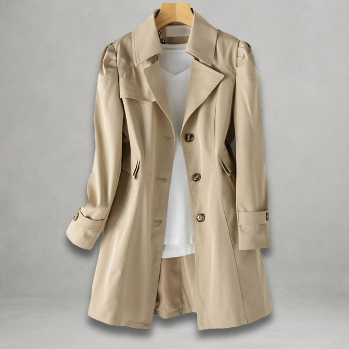 Single-Breasted Notch Lapel Trench Coat
