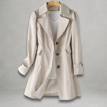 Single-Breasted Notch Lapel Trench Coat
