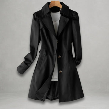 Single-Breasted Notch Lapel Trench Coat