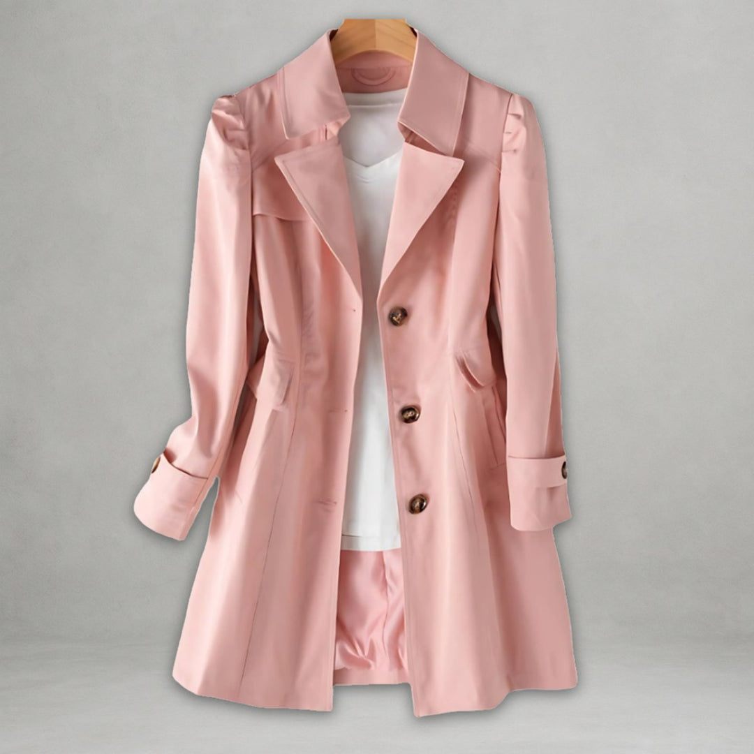 Single-Breasted Notch Lapel Trench Coat