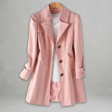 Single-Breasted Notch Lapel Trench Coat