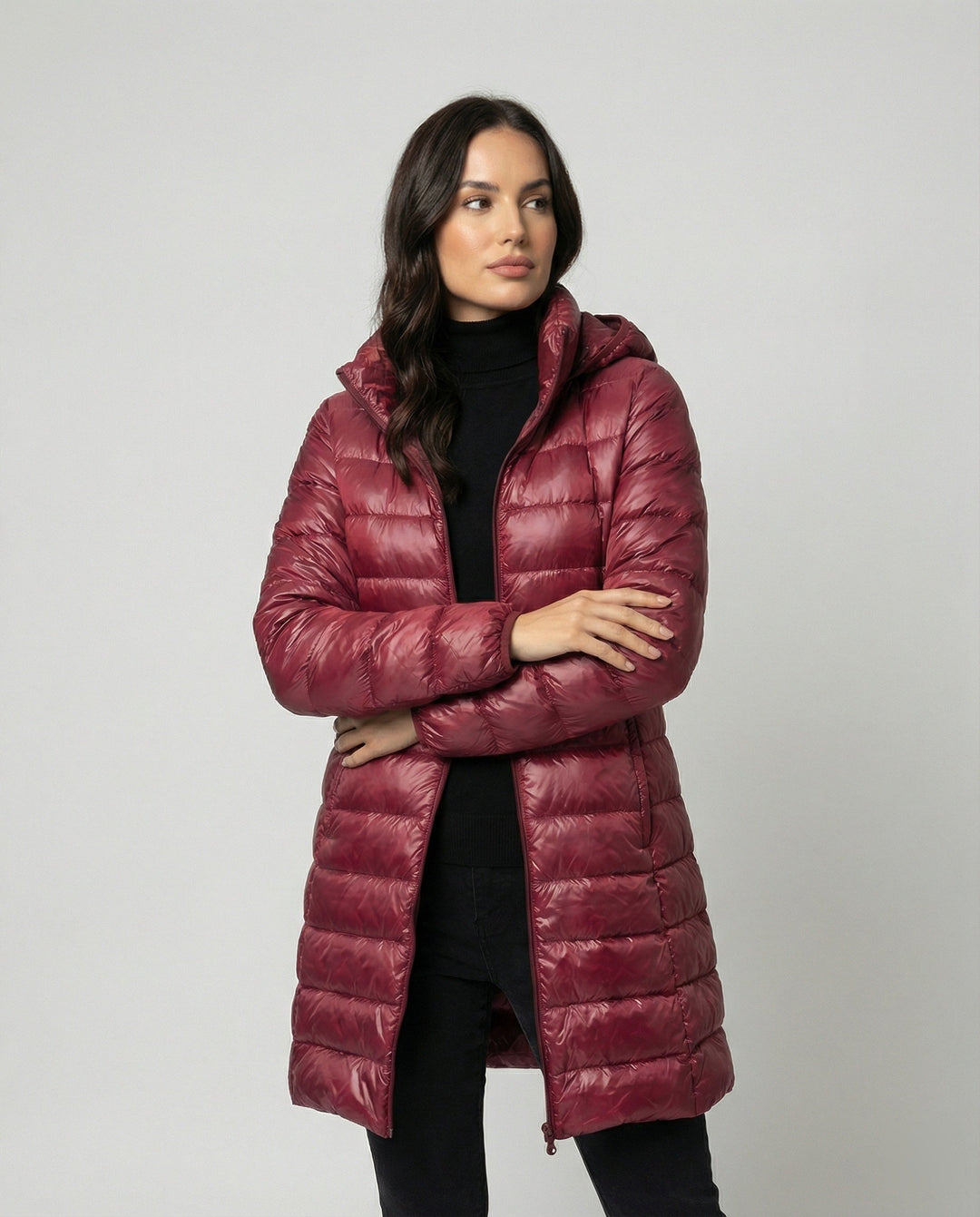 Slim Fit Hooded Down Jacket