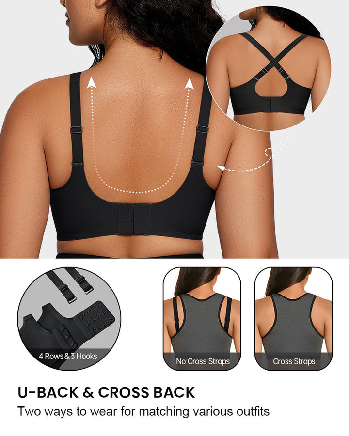 Feature panel of the U back and cross back strap options