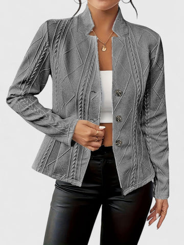 Textured Stand Collar Jacket