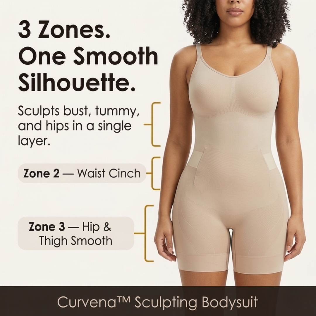 Feature panel of the three shaping zones on the bodysuit