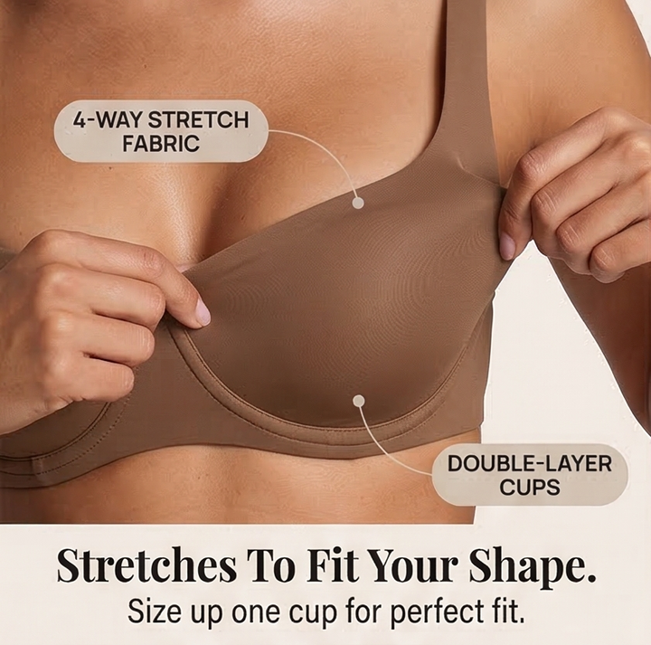 Feature panel with callouts on the double-layer stretch cups