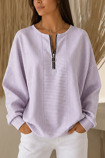 Waffle Knit Quarter Zip Top