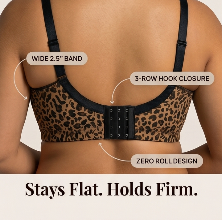 Feature panel with callouts on the wide band and hook closure