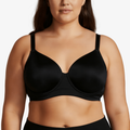 Black wide-band full-bust bra with moulded cups