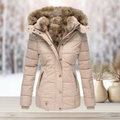 Zip-Up Winter Jacket with Detachable Faux Fur Hood