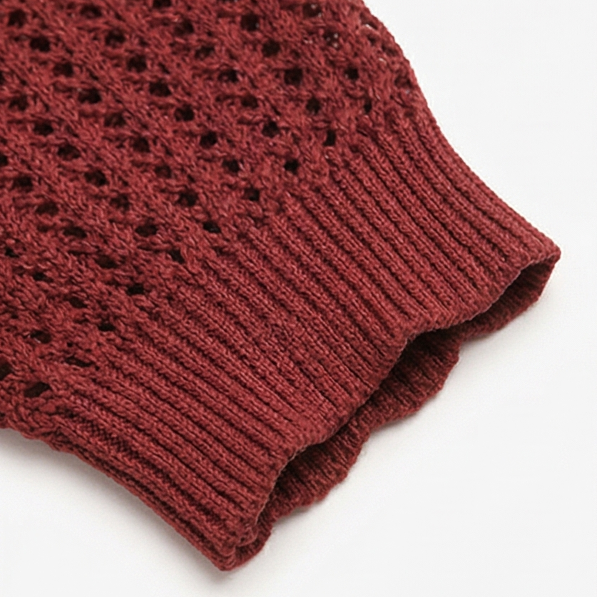 Multi Texture Openwork Knit Top